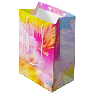 ABSTRACT FLORAL PASTEL STYLE MEDIUM GIFT BAG