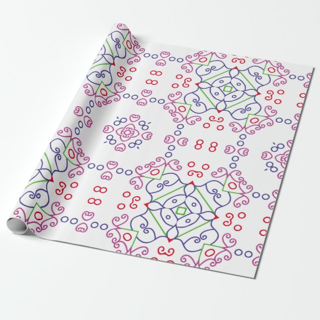 Abstract floral pattern designabstract, art, home  wrapping paper (Unrolled)