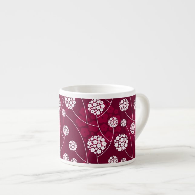 Abstract floral pattern espresso cup (Front Right)