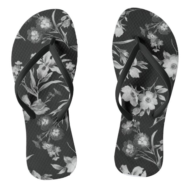 Abstract floral pattern flip flops (Footbed)