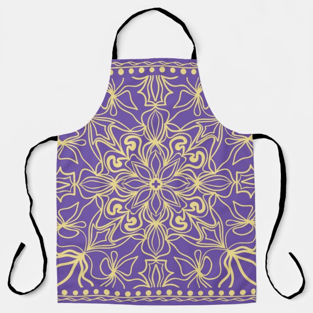 Abstract floral pattern. geometry, mandala design  apron (Front)