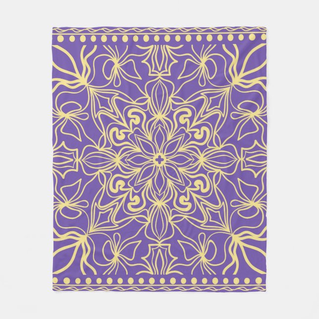 Abstract floral pattern. geometry, mandala design  fleece blanket (Front)
