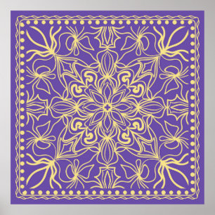 Abstract floral pattern. geometry, mandala design poster