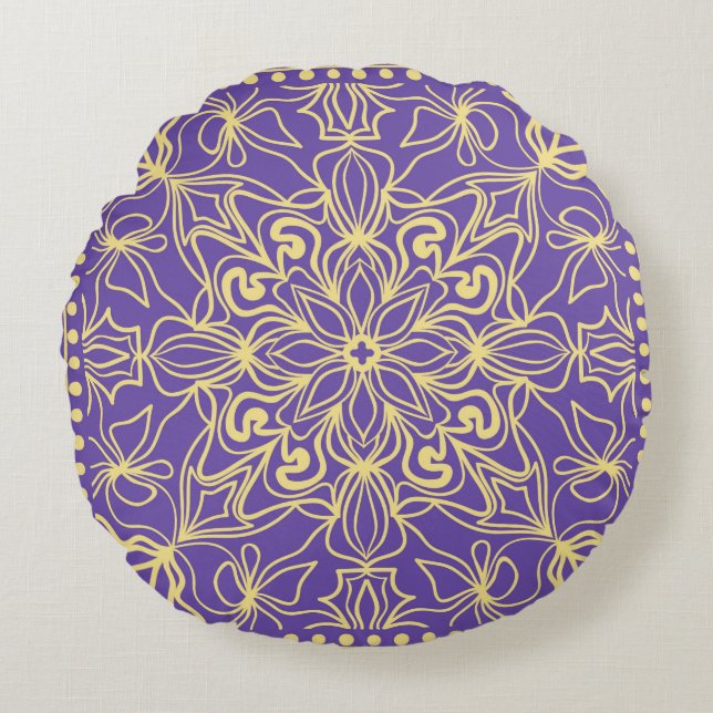 Abstract floral pattern. geometry, mandala design  round cushion (Front)