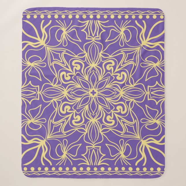 Abstract floral pattern. geometry, mandala design  sherpa blanket (Front)