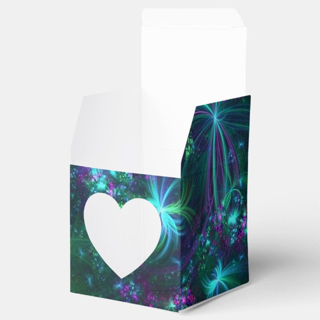 Abstract Floral Pattern Heart Favour Box (Opened)