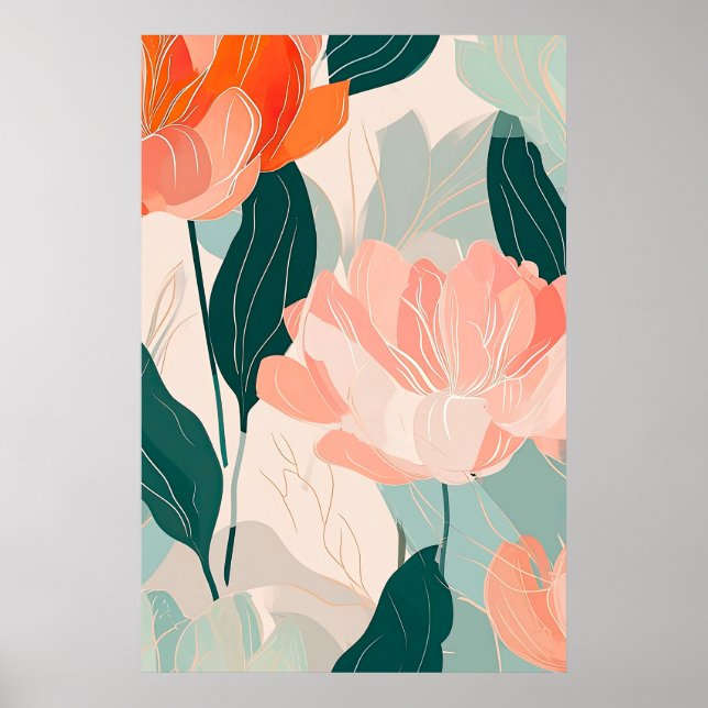 Abstract Floral Pattern Illustration Poster (Front)