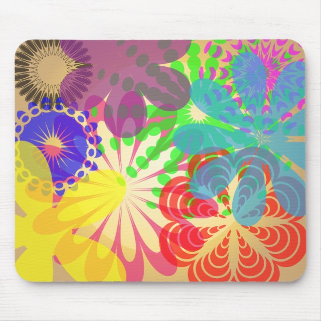 Abstract Floral Pattern Mouse Mat (Front)