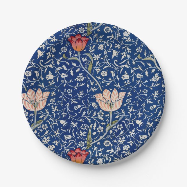 Abstract floral pattern  paper plate (Front)