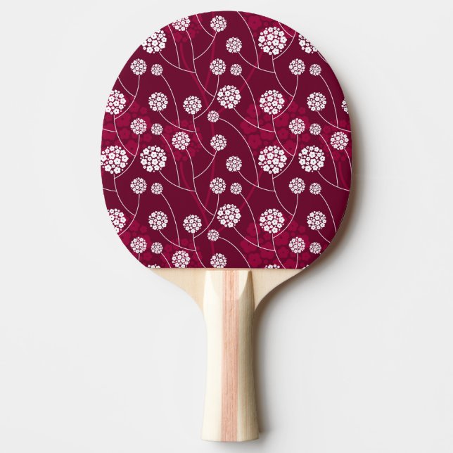 Abstract floral pattern ping pong paddle (Front)