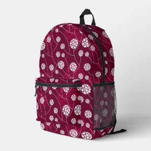 Abstract floral pattern printed backpack