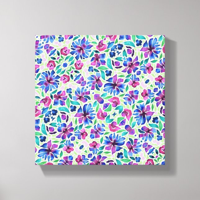 Abstract Floral Pattern - Stretched Canvas Print (Front)