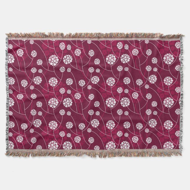 Abstract floral pattern throw blanket (Front)