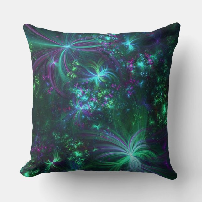 Abstract Floral Pattern Throw Pillow (Front)