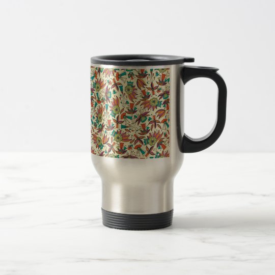 abstract floral pattern Travel/Commuter Mug design