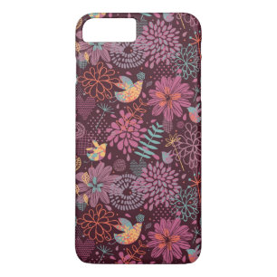 Abstract floral pattern with birds iPhone 8 plus/7 plus case