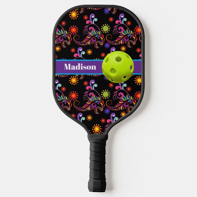 Abstract Floral Pickleball Princess Pickleball Pad Pickleball Paddle (Back)