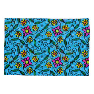 Abstract Floral pillow case