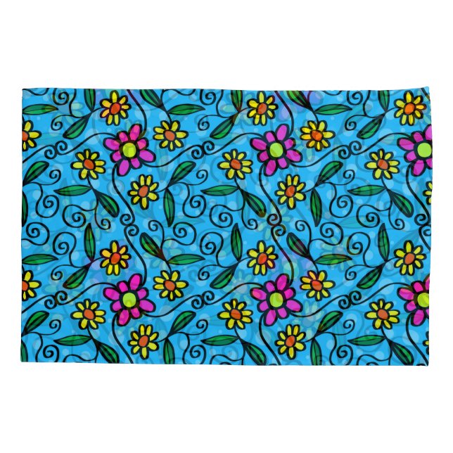 Abstract Floral pillow case (Back)