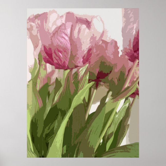 Abstract Floral - Pink Tulips 4 Poster (Front)