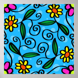 Abstract Floral Poster