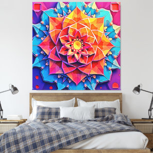 Abstract Floral Prism Energy Print Art