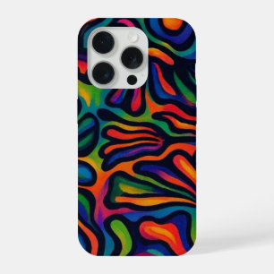 Abstract Floral Psychedelic - Groovy 70s Retro iPhone 15 Pro Case