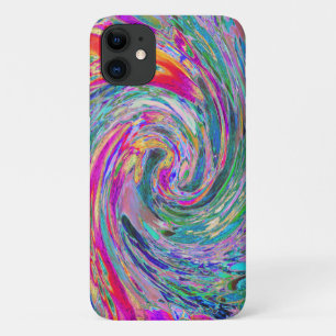 Abstract Floral Psychedelic Rainbow Waves of Colou iPhone 11 Case