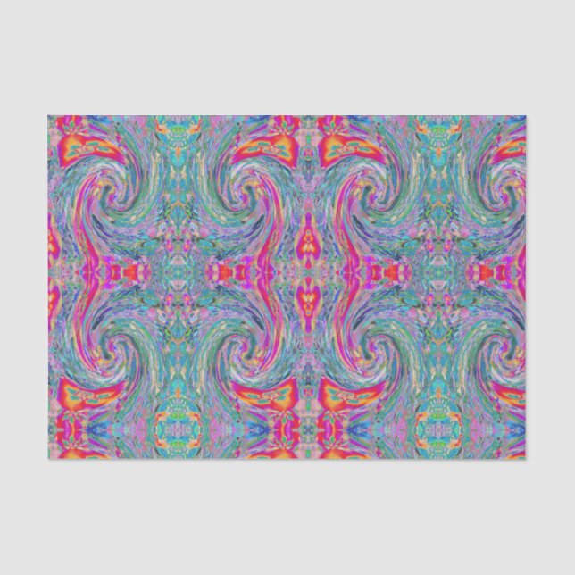 Abstract Floral Psychedelic Rainbow Waves of Colou Tissue Paper (Front)