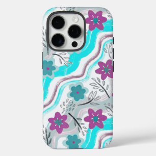 Abstract Floral Retro Swirls iPhone 16 Pro Case