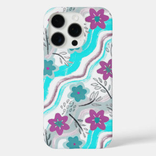 Abstract Floral Retro Swirls iPhone 16 Pro Case