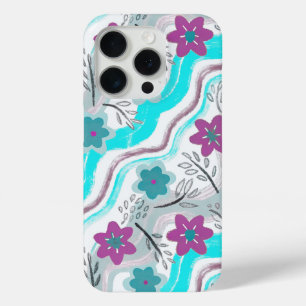 Abstract Floral Retro Swirls iPhone 15 Pro Case