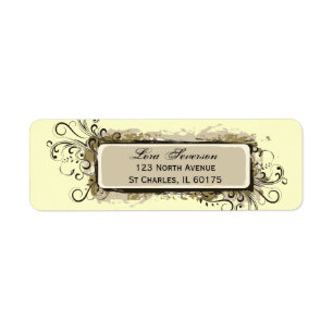 Abstract Floral Return Address Label