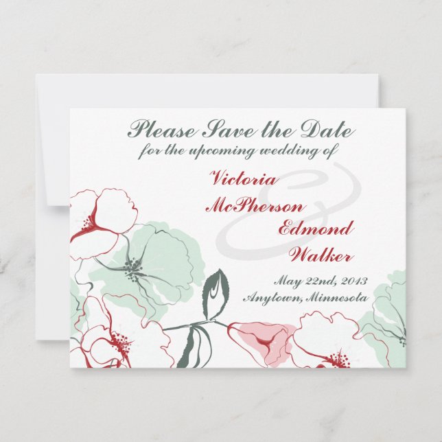Abstract Floral Save the Date (Front)