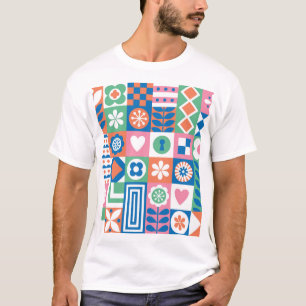 Abstract Floral: Scandinavian Folk Design. T-Shirt