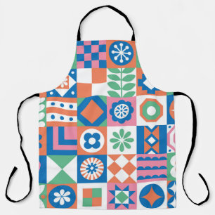 Abstract Floral Scandinavian Folk Pattern Apron