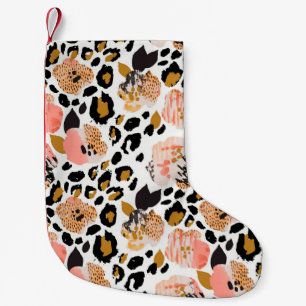 Abstract floral seamless pattern: flowers with zeb small christmas stocking