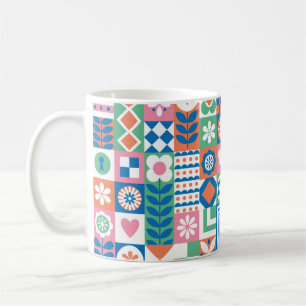 Abstract floral seamless pattern. Scandinavian and Coffee Mug