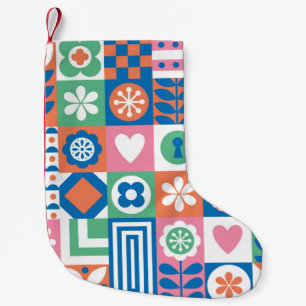 Abstract floral seamless pattern. Scandinavian and Small Christmas Stocking