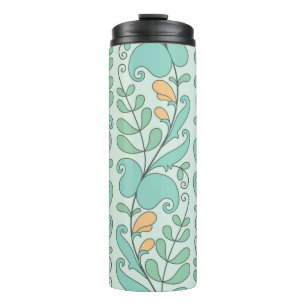 Abstract floral seamless pattern thermal tumbler