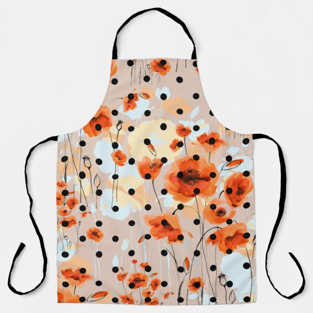 Abstract floral seamless pattern with field poppie apron (Front)