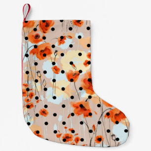 Abstract floral seamless pattern with field poppie small christmas stocking