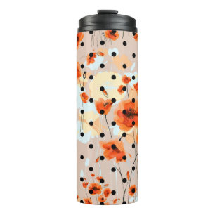 Abstract floral seamless pattern with field poppie thermal tumbler