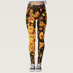 Abstract floral sparkle glass texture  leggings
