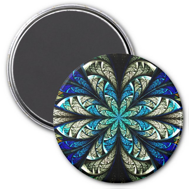 Abstract Floral Stained Glass 2 Magnet (Front)