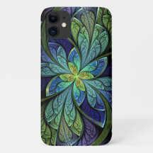 Abstract Floral Stained Glass La Chanteuse IV