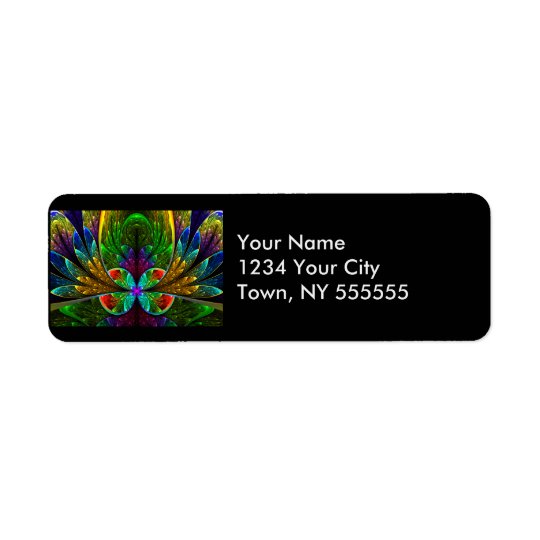 Abstract Floral Stained Glass Pattern Return Address Label