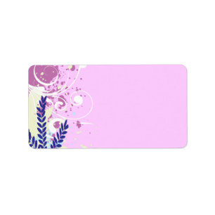 ABSTRACT FLORAL STAR Baby Naming Address Label