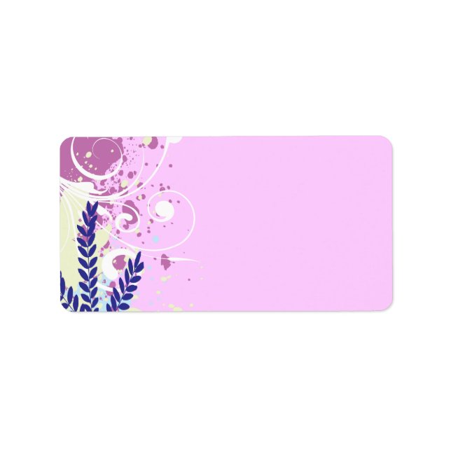 ABSTRACT FLORAL STAR Baby Naming Address Label (Front)