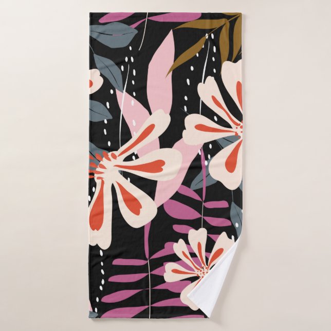 Abstract floral surface pattern seamless backgroun bath towel (Bath Towel)